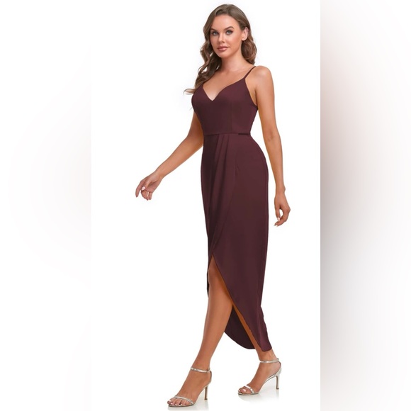 Spaghetti Straps Satin Maxi Dress - Picture 2 of 4